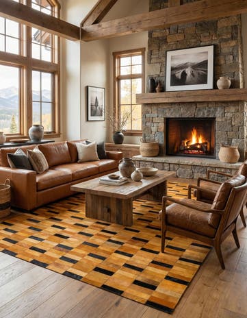 4' 11 x 8' Cowhide - Patchwork Rug
