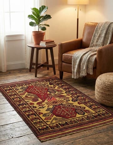 2' 10 x 5' Hand Knotted Sumak Wool Rug