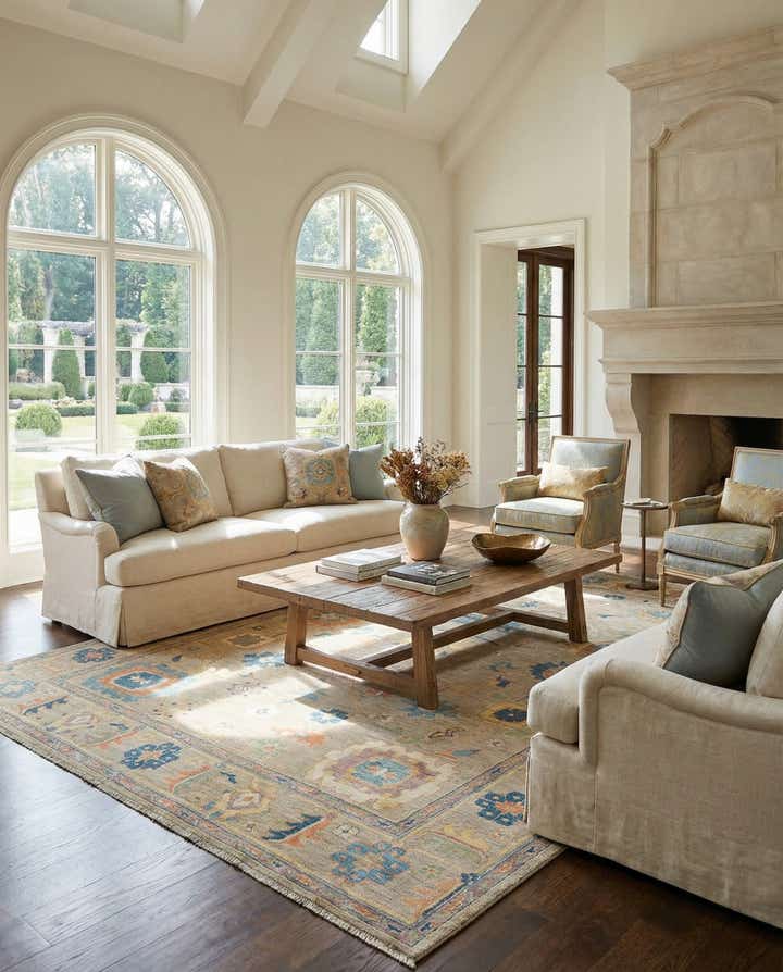 8' 2 x 9' 11 Hand Knotted Oushak Rug