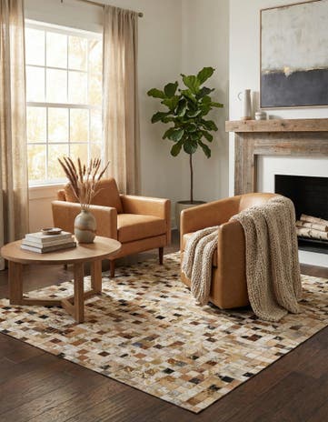 4' 1 x 5' 11 Cowhide - Patchwork Rug