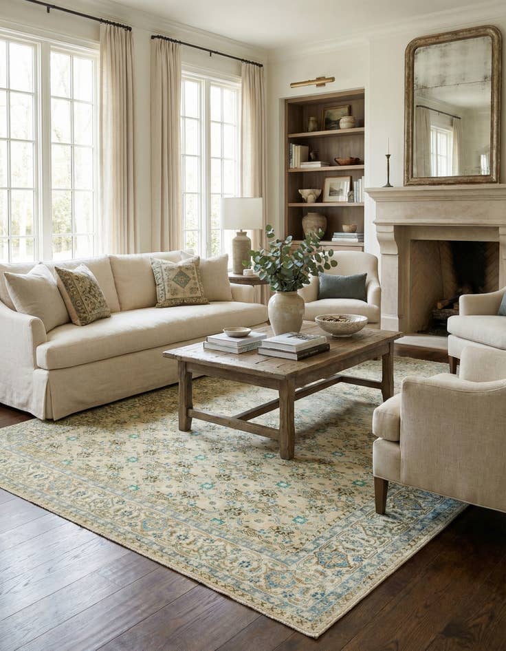 Detail image of 8' 9 x 13'  Hand Knotted Ultra Vintage Persian Wool Rug