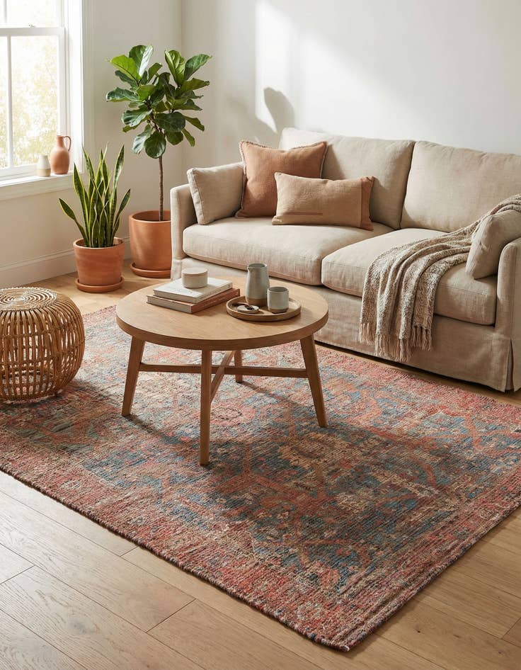 Detail image of 5' 1 x 8' Chenille Jute Rug