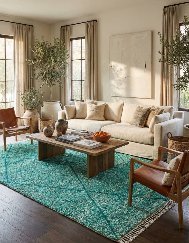 Detail image of 6' 10 x 10' 2  Hand Knotted Moroccan Wool Rug