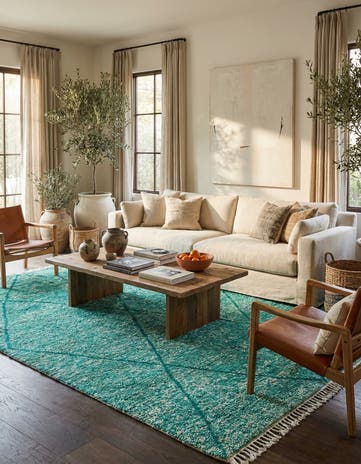 6' 10 x 10' 2 Hand Knotted Moroccan Wool Rug