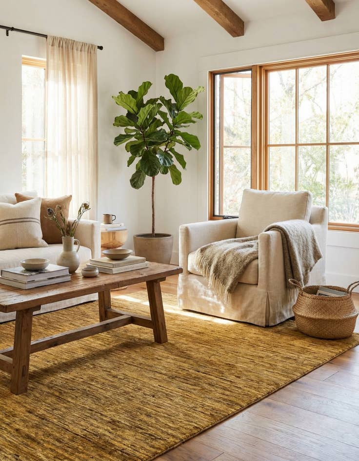 Detail image of  3' 4 x 4' 10  Hand Knotted Modern Ziegler Oriental Rug