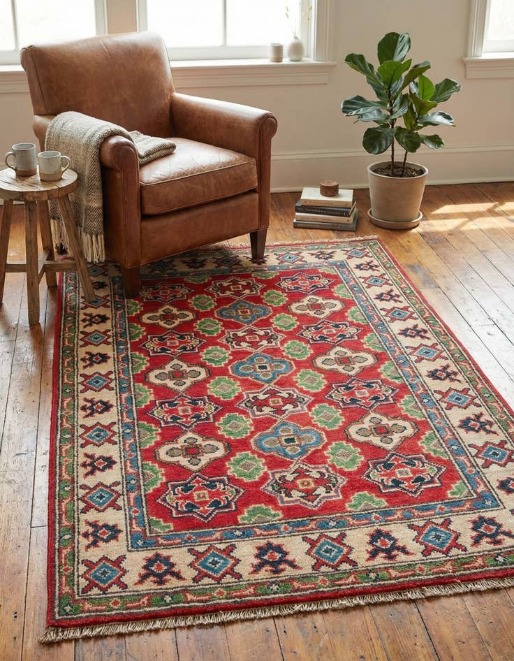 Detail image of 2' 10 x 4'  Hand Knotted Kazak Rug