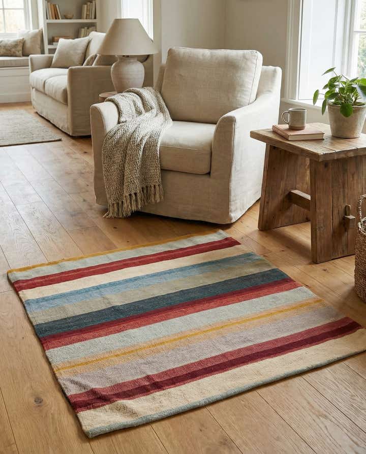 3' 3 x 3' 3 Hand Woven Pillow Wool Square Rug