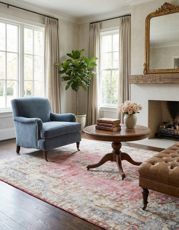 Detail image of 4' x 6' 6 Vintage Royal Wool Rug