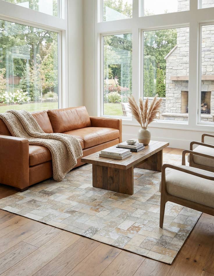 Detail image of  5' 2 x 8' 2 Cowhide Rug