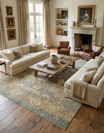11' 9 x 15' 9 Hand Knotted Oushak Wool Rug