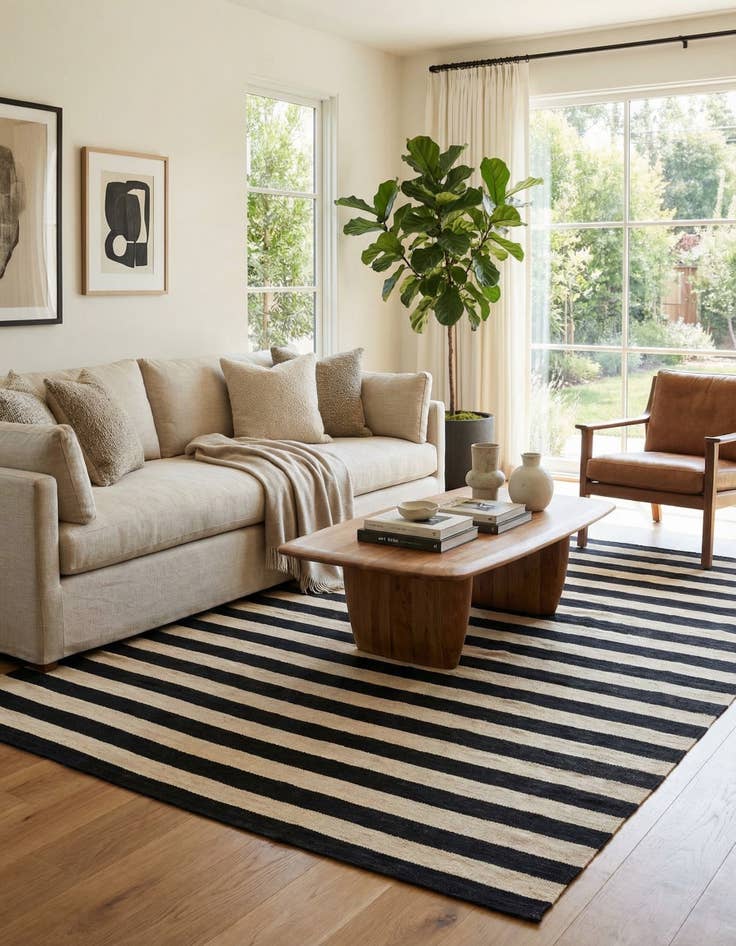 Detail image of 5' 7 x 7' 9  Hand Woven Kilim Modern Wool Rug