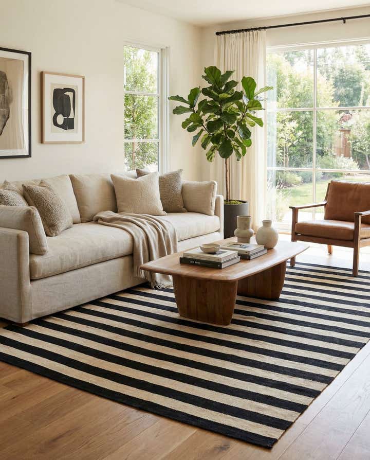 5' 7 x 7' 9 Hand Woven Kilim Modern Wool Rug