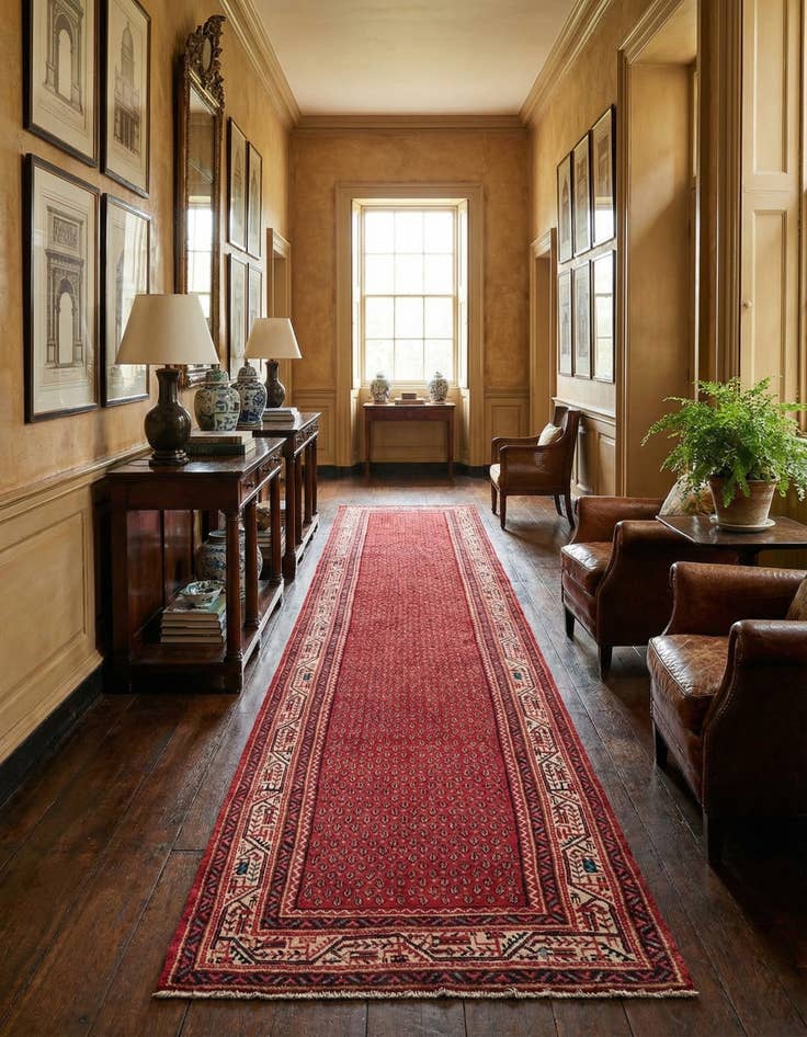 Detail image of 3' 6 x 10' 3  Hand Knotted Botemir Persian Wool Runner Rug