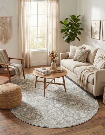 Gray Lola Oval Rug