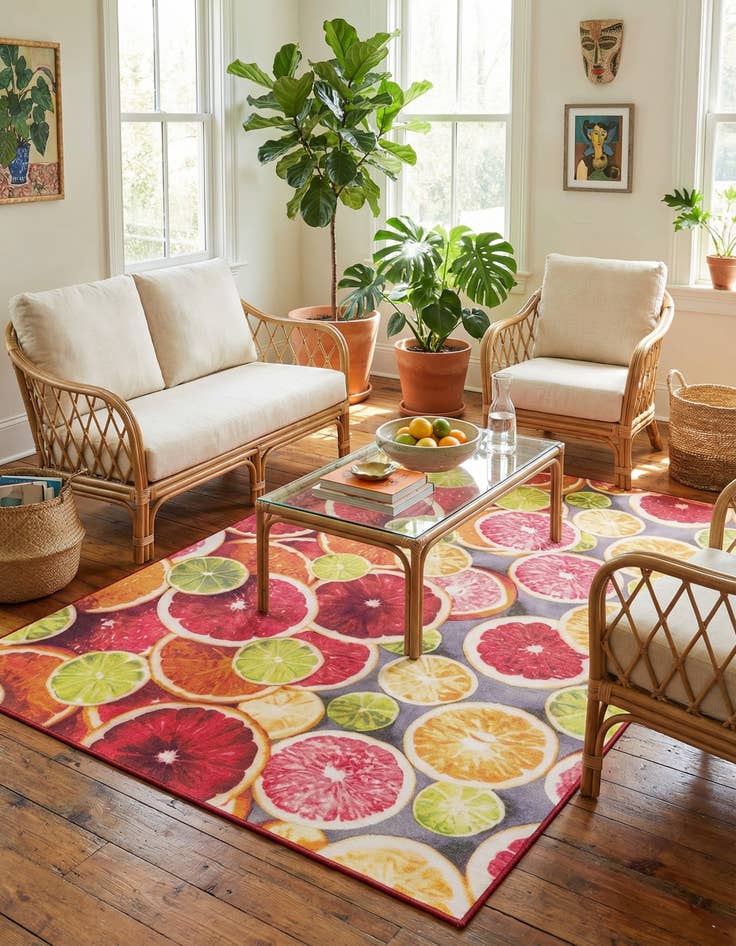 Detail image of 5' 3 x 8' Easy-Clean Jill Zarin Caribbean Indoor / Outdoor Rug