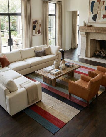 12' 9 x 16' Hand Woven Kilim Modern Wool Rug