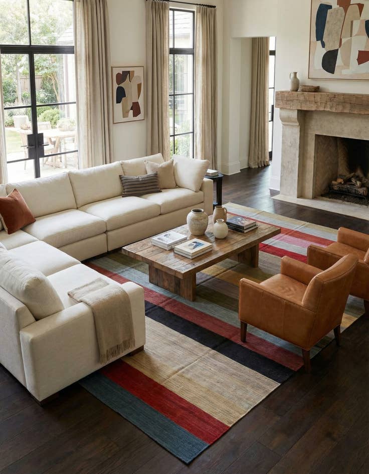 Detail image of 12' 9 x 16'  Hand Woven Kilim Modern Wool Rug