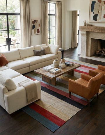 12' 9 x 16' Hand Woven Kilim Modern Wool Rug