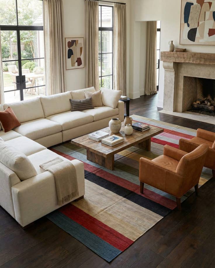 Detail image of 12' 9 x 16' Hand Woven Kilim Modern Wool Rug