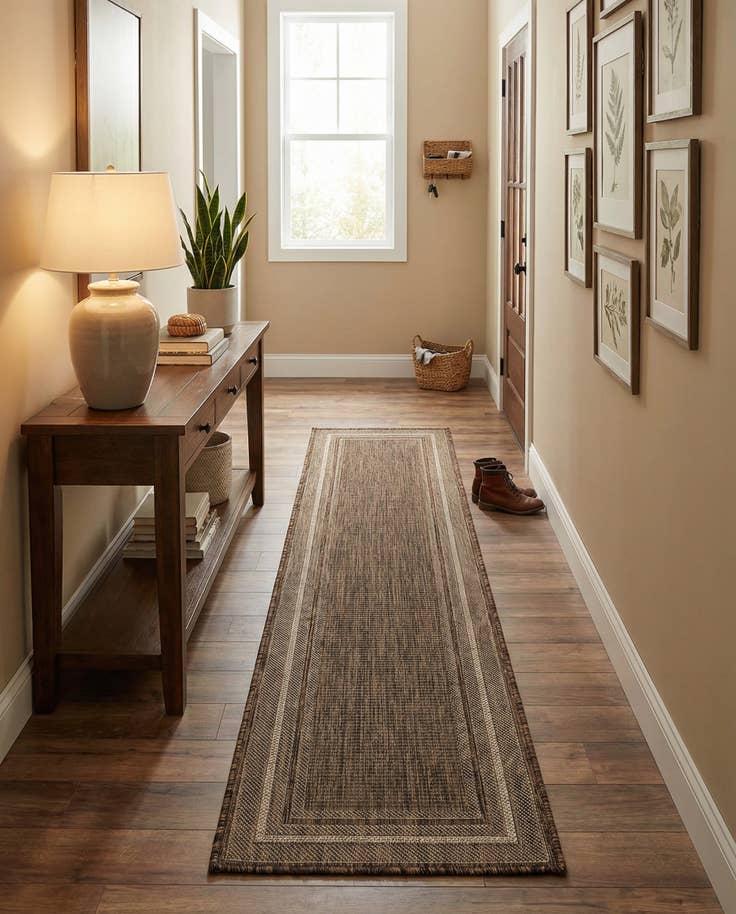 Detail image of 2' x 8' Easy-Clean Border Indoor / Outdoor Runner Rug