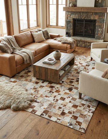 8' x 10' Cowhide Leather Rug
