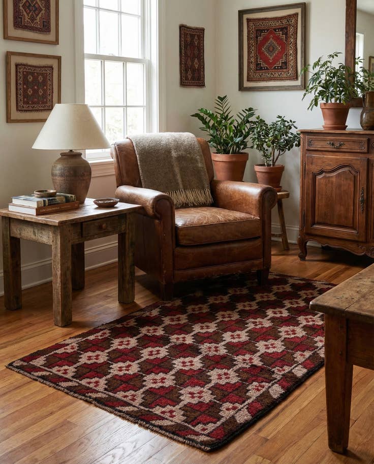 Detail image of 2' 9 x 4' 8 Hand Knotted Balouch Persian Wool Rug