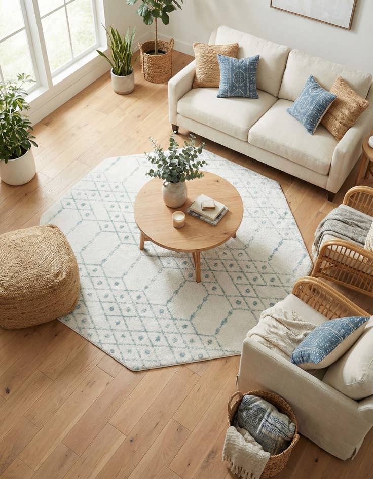 Detail image of 7' 10 x 7' 10 Paxon Trellis Octagon Rug