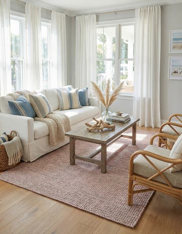 6' 1 x 9' Hand Woven Seaside Pearl Jute Rug