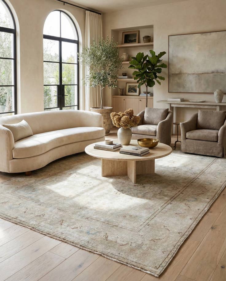 Detail image of 6' 3 x 9' 6 Hand Knotted Ultra Vintage Persian Wool Rug