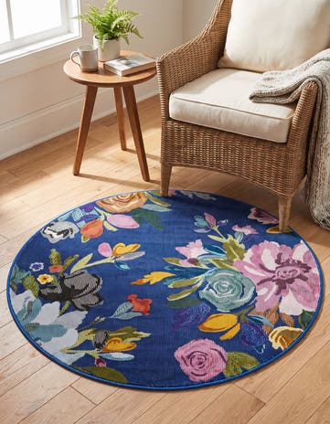 3' 3 x 3' 3 Blossom Round Rug