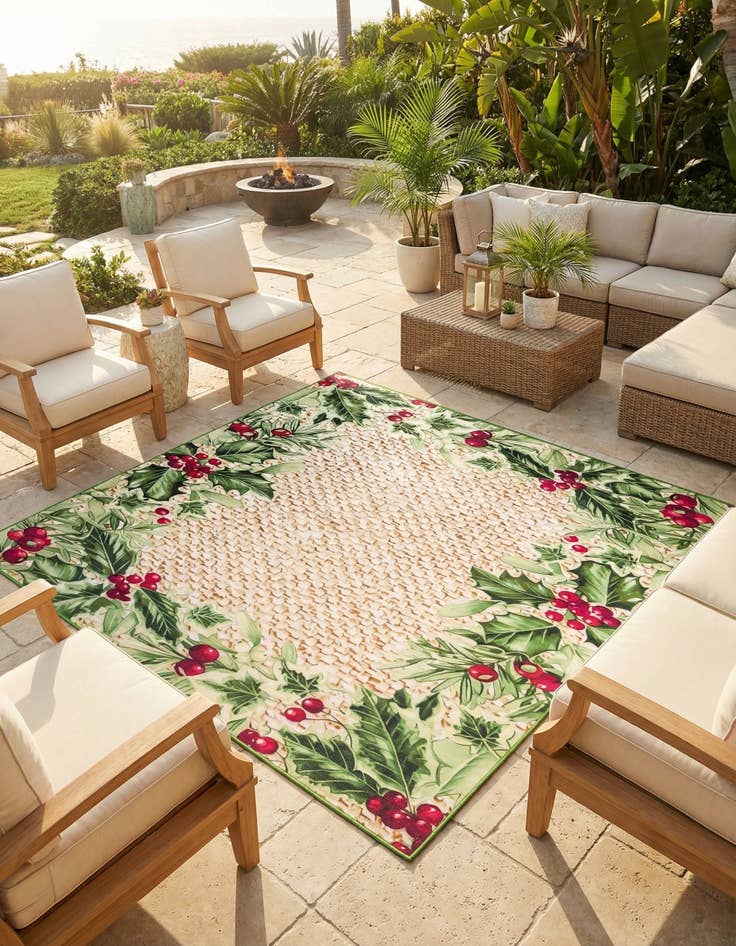 Detail image of 10' x 10' Easy-Clean Jill Zarin Caribbean Indoor / Outdoor Square Rug