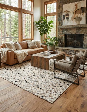 8' x 9' 11 Cowhide Stocks Rug