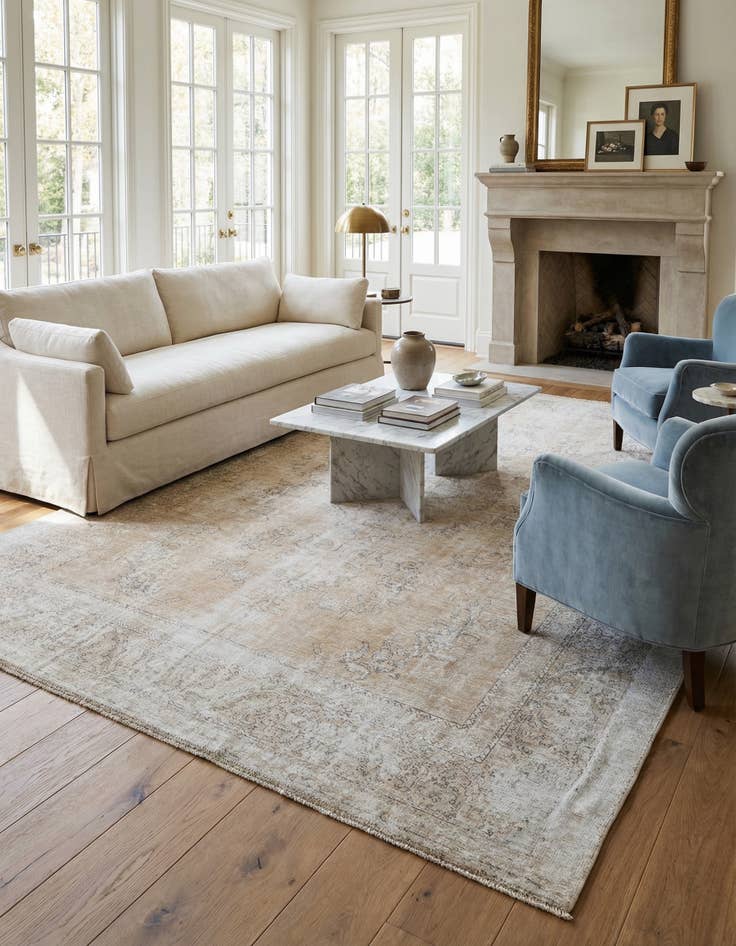 Detail image of 8' 1 x 12' 1  Hand Knotted Ultra Vintage Persian Wool Rug