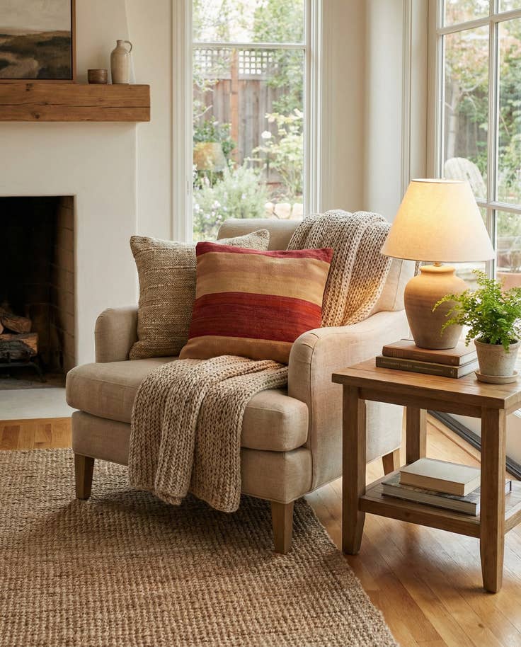 Detail image of 2' 5 x 2' 5 Hand Woven Pillow Wool Square Rug