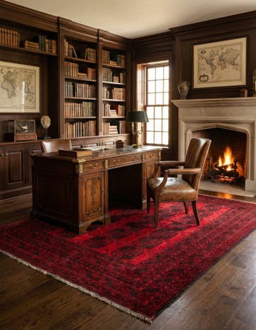 7' x 8' 10 Hand Knotted Afghan Akhche Oriental Wool Rug