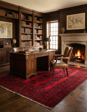 7' x 8' 10 Hand Knotted Afghan Akhche Oriental Wool Rug