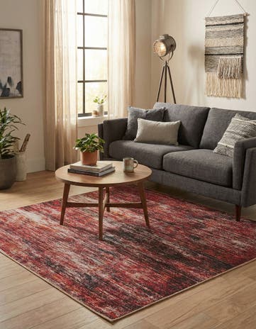 Rust Red Asha Square Rug