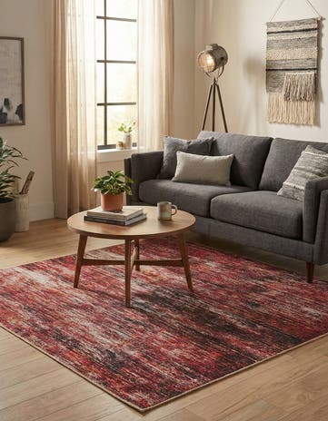 Rust Red Asha Square Rug