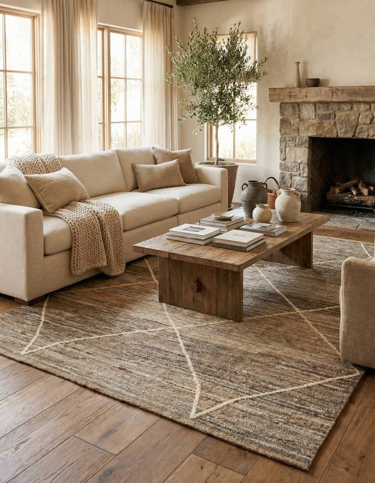 Detail image of 8' 9 x 9' 10  Hand Knotted Moroccan Wool Rug