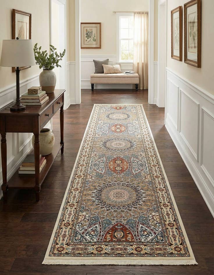 Detail image of  3' x 13' Nain Design Runner Rug