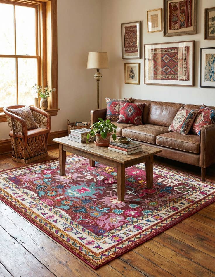 Detail image of  8' x 8'  Washable Fleur Square Rug