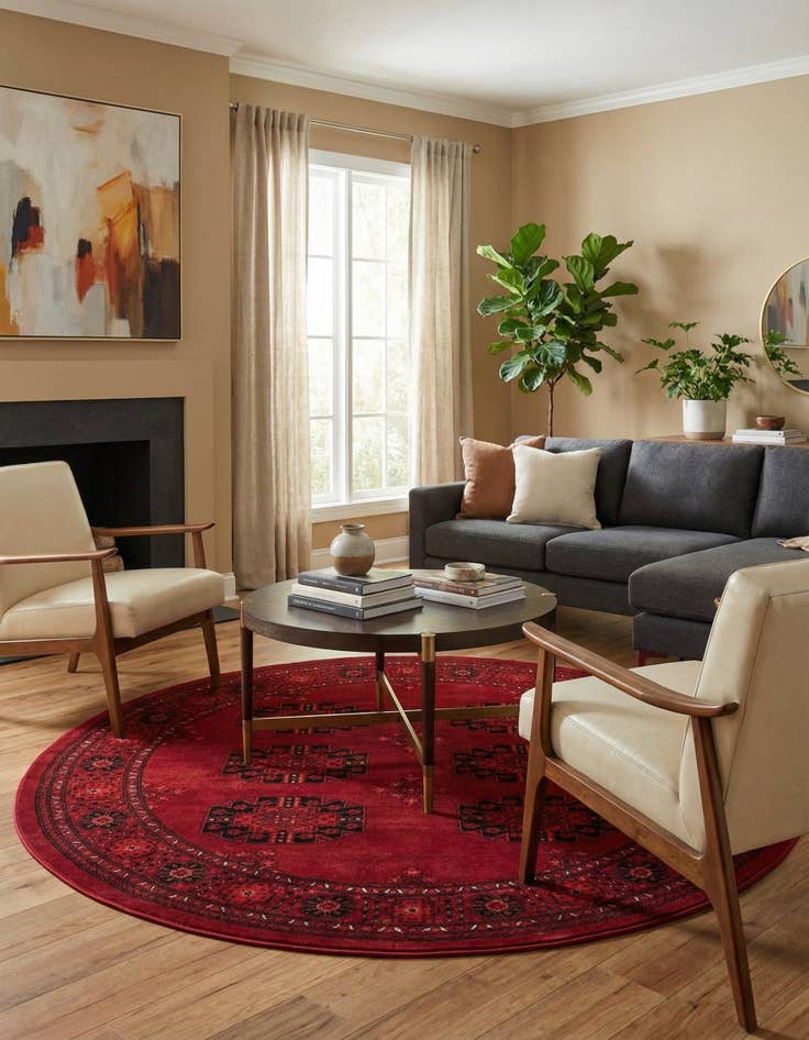 Detail image of 6' 1 x 6' 1 Bokhara Round Rug