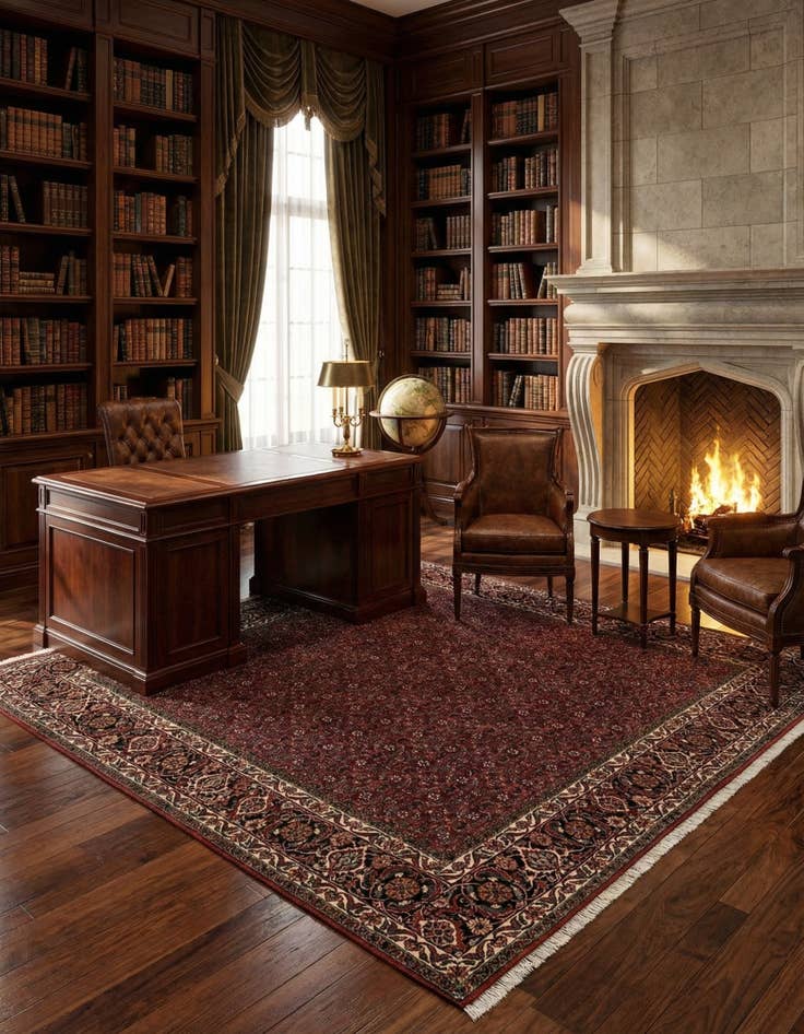 Detail image of 6' 4 x 6' 10 Bidjar With Silk Square Rug