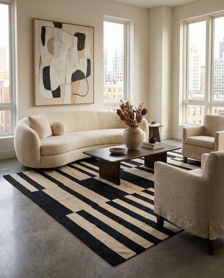 5' x 6' 9 Hand Woven Kilim Modern Wool Rug