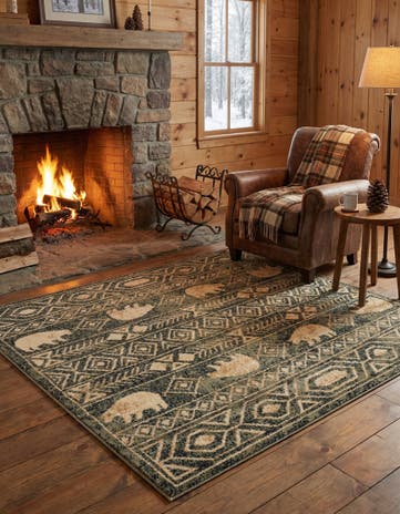 Green Pioneer Square Rug
