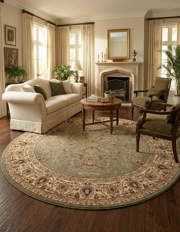 Detail image of 10' x 10' Classic Agra Round Rug