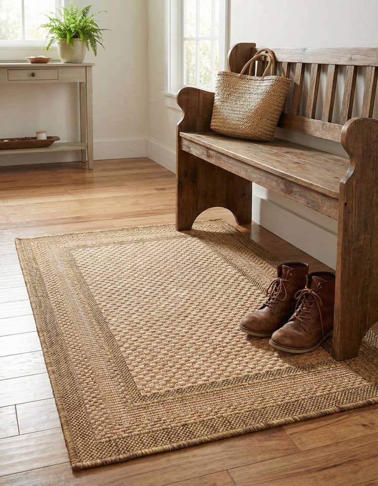 Detail image of  2' 2 x 3'  Washable Border Indoor / Outdoor Rug