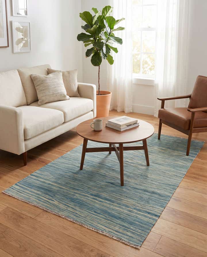 4' x 6' 4 Hand Woven Kilim Modern Wool Rug