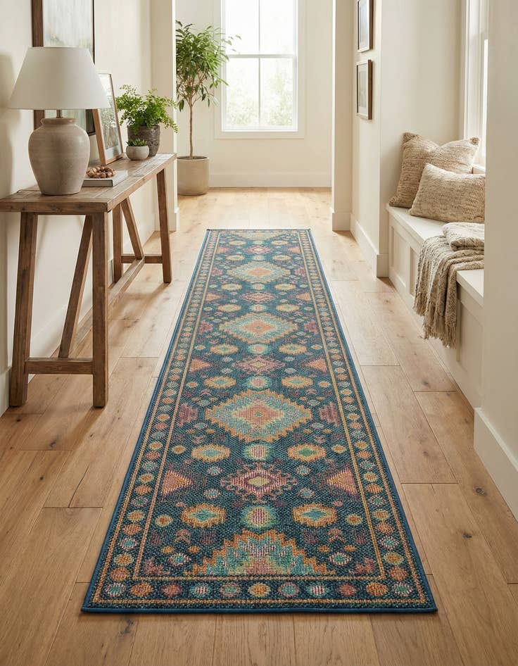 Detail image of  2' 7 x 12'  Washable Baja Indoor / Outdoor Runner Rug