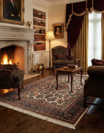 4' x 6' 3 Hand Knotted Sarough Wool Rug